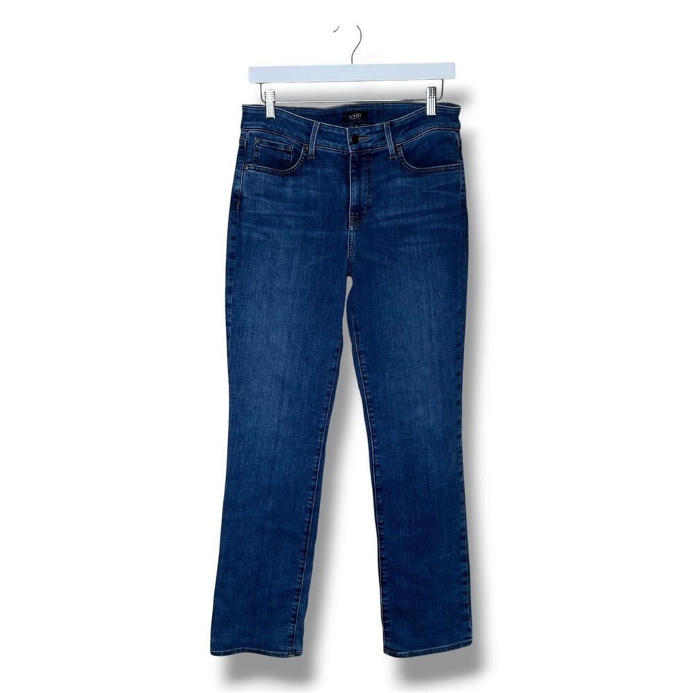 NYDJ Marilyn Straight Jeans Womens 8 Lift Tuck Stretch Blue Denim Classic Modern